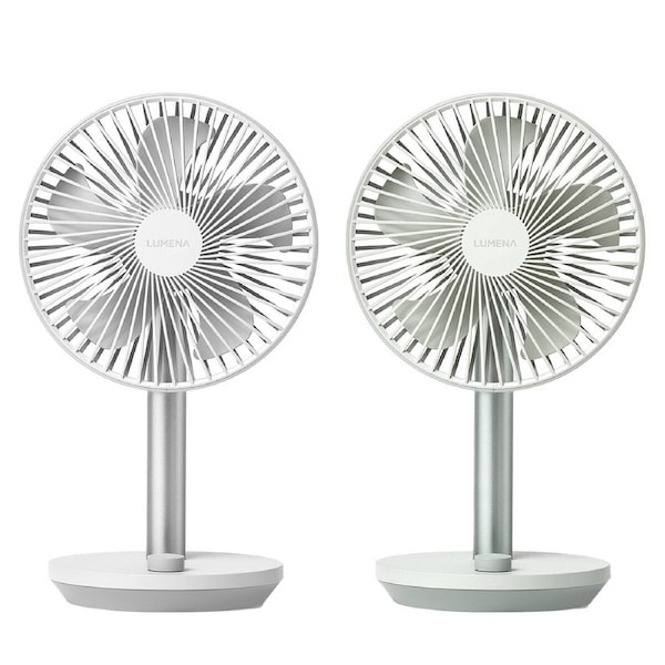 Lumena Fan Stand 4 Cordless Rechargeable (2 Pack) White/Green 5000mAh 6W