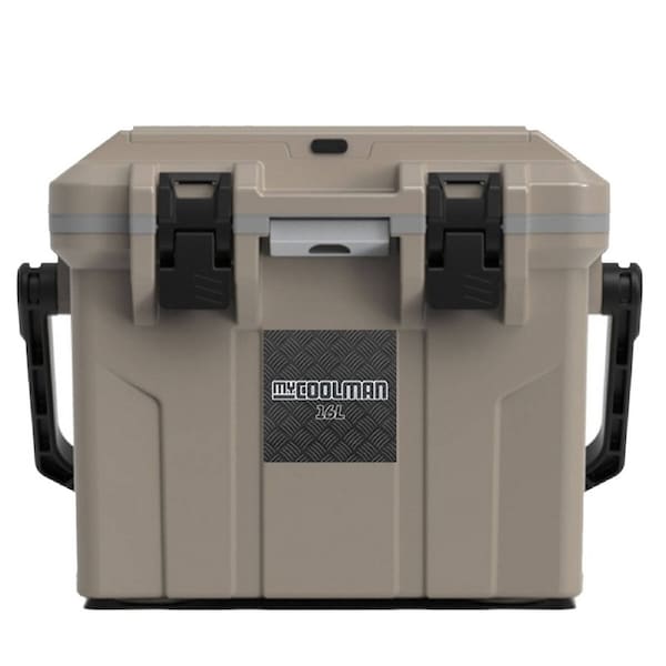 myCOOLMAN 16L Icebox Cooler Durable with Dry Storage COB16 Tan/Grey Capacity