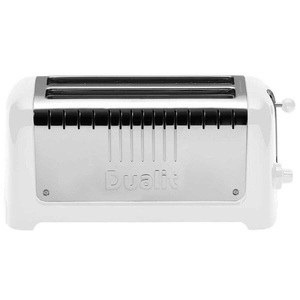 Dualit Long Slot Lite Toaster DU46031 260mm Gloss White Stainless Steel