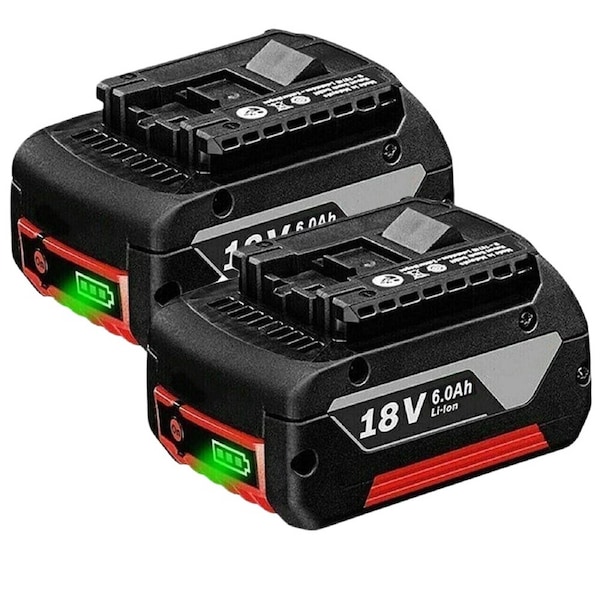 Bosch 18V 6.0Ah Replacement Lithium-Ion Battery For Professional GBA BAT609 BAT620 BAT610 2Pack