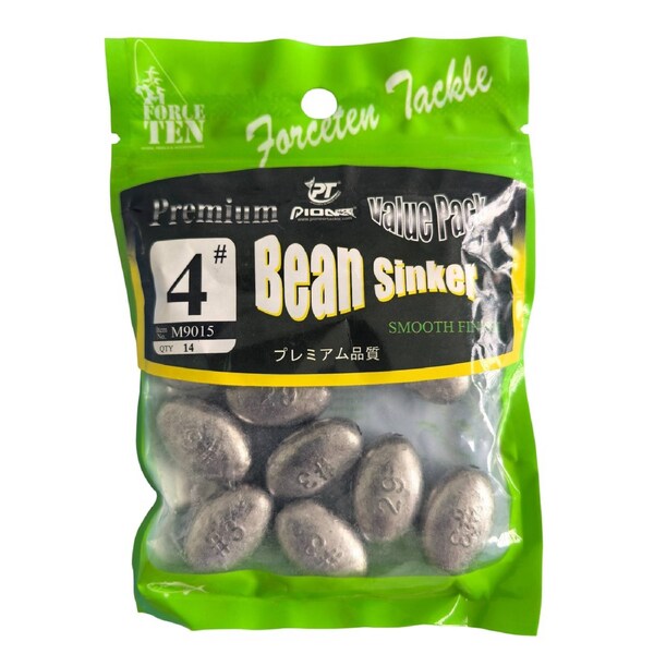 Forceten Bean Fishing Sinker Size 4 Value Pack