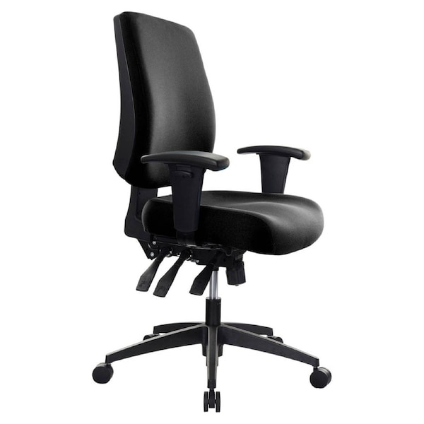 Buro Tidal Medium Back Chair Fully Upholstered With Arms Black