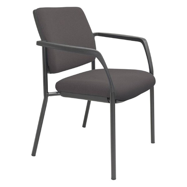 Buro Lindis 4 Leg Chair Black Powdercoat Frame With Arms Safetex Charcoal