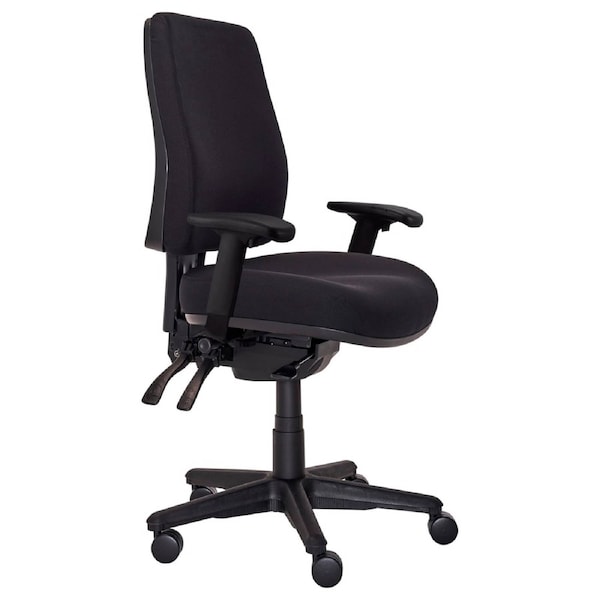 Buro Roma 3 Lever High Back With Seat Slide With Arms Black