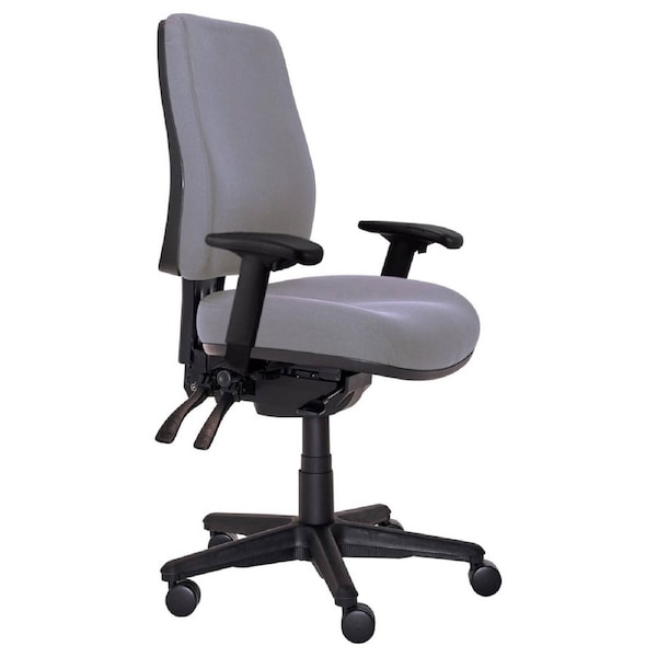 Buro Roma 3 Lever High Back With Seat Slide With Arms Charcoal