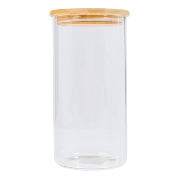 OzOffer JRZDFXS Glass Sealed jar Multi Specification Storage jar Glass Tea jar Bamboo Co