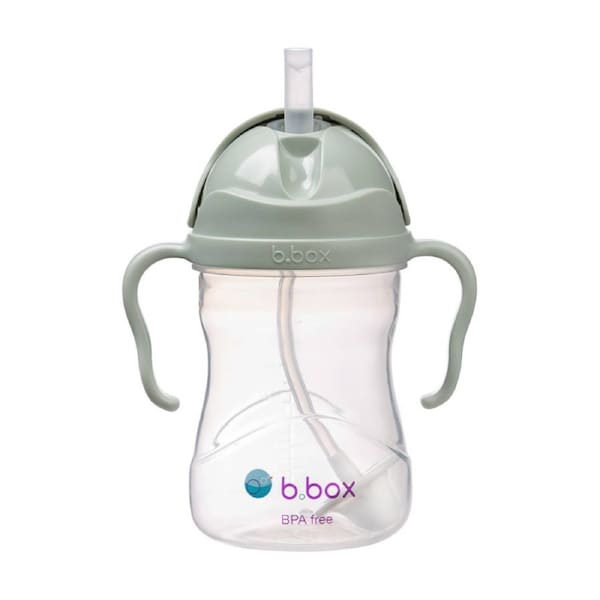 B.Box Children's Sippy Cup Silicone Spout Spill-Proof Easy-Grip Sage 240ml