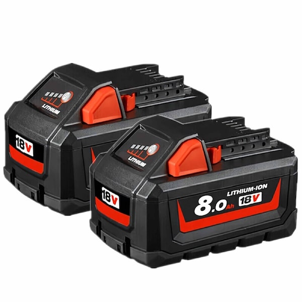 Replacement M18 LITHIUM-ION HIGH CAPACITY 8.0Ah Battery For Milwaukee 48-11-1860 2Pack