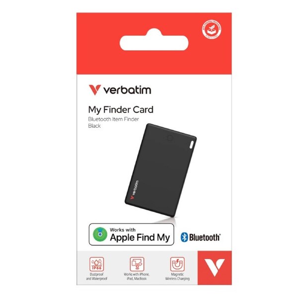 Verbatim My Finder Card Bluetooth Finder 1 pack- Black Bluetooth Apple Find My