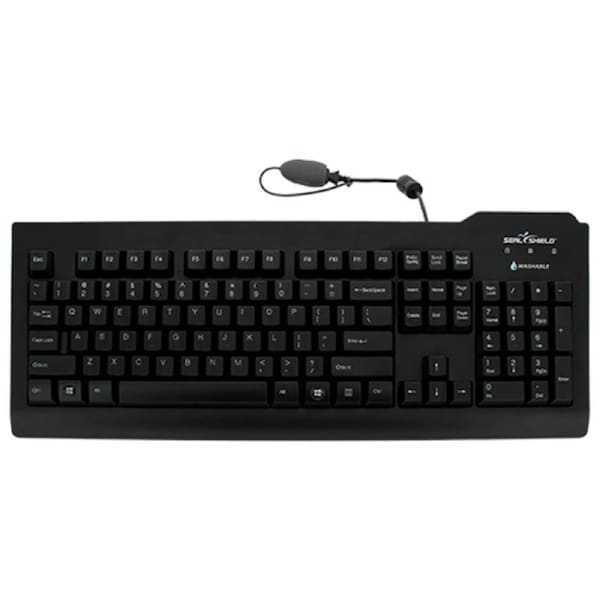 Seal Clean# Keyboard w/ Key Locking Function - Dishwasher Safe - ANSI / QWERTY / US ENGLISH / Quick Connect USB Cable / Black - CE / FCC / IC / IPx8 / REACH / RoHS3 Compliant / White