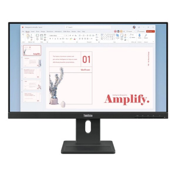 ThinkVision E24-40 23.8inch FHD monitor IPS 1920 x 1080 16:9 Anti-Glare Low Blue Light VGA+DP+HDMI input Integrated Speaker Tilt Swivel Lift Pivot VESA HDMI Power Cable 3Y warranty.