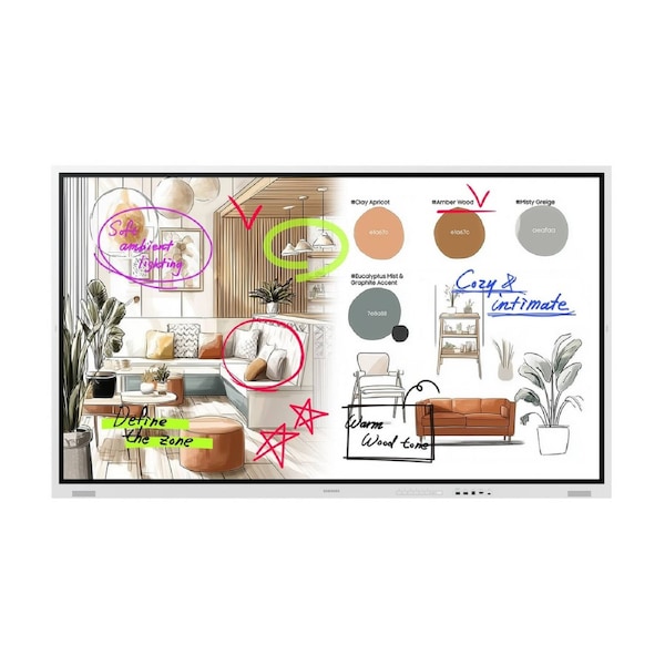 Samsung Flip WM75FX 75" 4K UHD LCD Collaboration Display - Infrared - Touchscreen - 3840 x 2160 - 450 cd/m - 4,000:1 Contrast Ratio - 2160p - USB - HDMI - Bluetooth - Tizen 9.0
