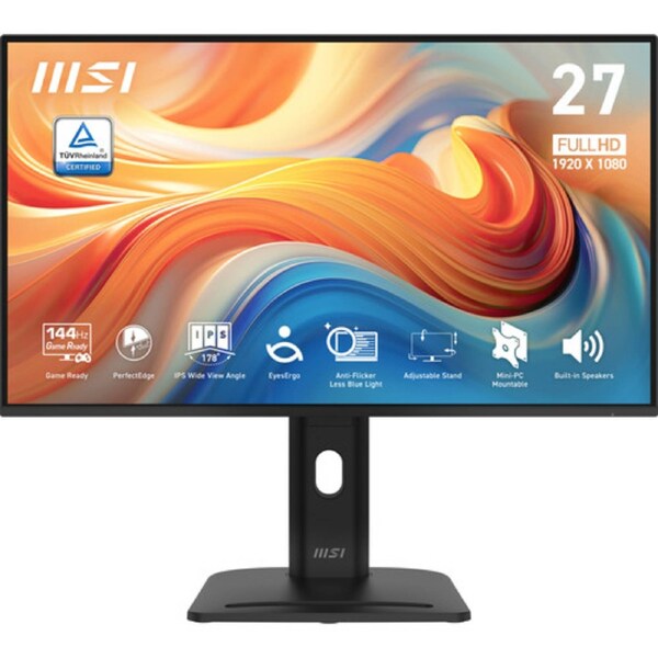 MSI PRO MP275PG E14 27" Class Full HD LCD Monitor - 16:9 - Black - 27" Viewable - In-plane Switching (IPS) Technology - 1920 x 1080 - 16.7 Million Colours - Adaptive Sync/FreeSync - 300 cd/m - 1 ms