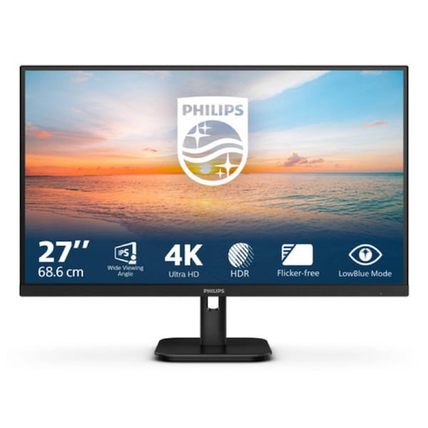PHILIPS 27E1N1800A 4K 3840X2160, 60HZ IPS 16:9 W-LED MONITOR, DP/HDMI, AUDIO OUT, SPEAKERS, TILT, VESA 100X100, 3 YEARS WARRANTY