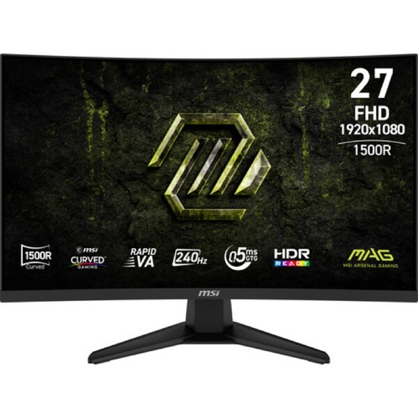 MAG 275CF X24 27-Inch FHD Gaming Monitor 1920x1080 Rapid VA Curved 1500R 240Hz 0.5ms Eye care HDMI 2.0b DP 1.2a Tilt Adjustable Vesa Mount Black