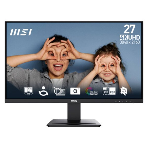 MSI Pro MP273U 27" Class 4K UHD LED Monitor - 16:9 - Black - 27" Viewable - In-plane Switching (IPS) Technology - LED Backlight - 3440 x 1440 - 16.7 Million Colours - Adaptive Sync - 300 cd/m - 4 ms