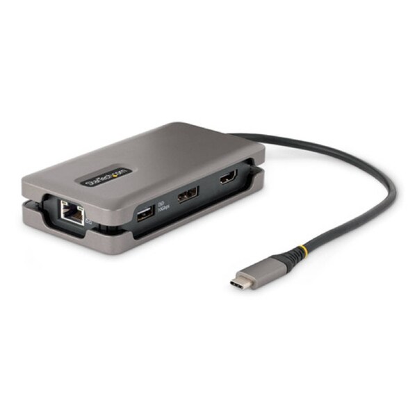 Startech USB-C Multiport Adapter, 4K 60Hz HDMI/DP, 3-Port USB Hub, 100W PD Pass-Through, GbE, Mini Docking Station, 1ft/30cm Cable