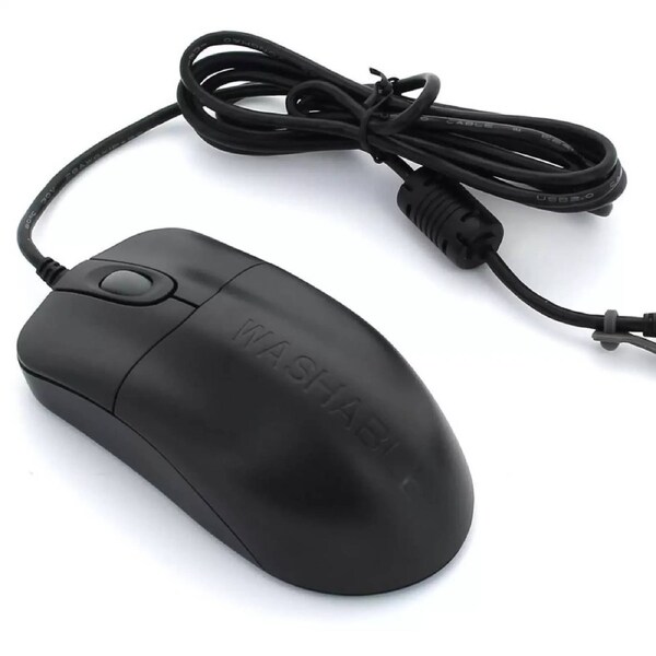 SEAL STORM 2 Button Scroll Wheel Mouse - IP-68 100% Waterproof - Fully Submersible - Dishwasher Safe - RF Shielding - Gold Coated USB - USB Protector - ABS Plastic - Stainless Steel Screws