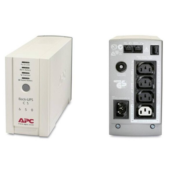 APC Back-UPS, Back-UPS, 650VA, Tower, 230V, 4 IEC C13 Outlets , User Replaceable Battery