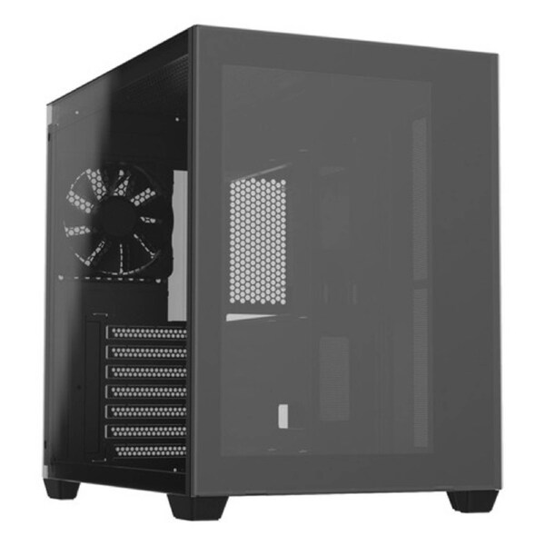 FSP CMT380B: Sleek ATX mid-tower with dual tempered glass 3x 120mm fan supports ATX/Micro ATX/Mini-ITX dual-chamber design excellent cooling options and front I/O with USB 3.0 and USB Type-C.