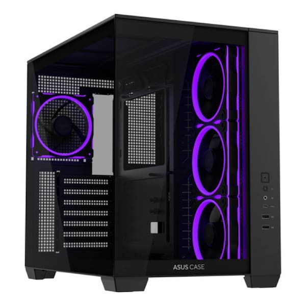 ASUS A32 PLUS Black ATX case offers support for 360mm radiators and 420mm graphics cards with Black or White color options four pre-installed ARGB fans and clean cable management.