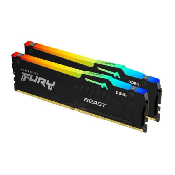 Kingston FURY Beast RAM Module - 64 GB (2 x 32GB) - RGB - DDR5-6000/PC5-48000 DDR5 SDRAM - 6000 MHz Single-rank Memory - CL30 - 1.40 V - On-die ECC - 288-pin - DIMM