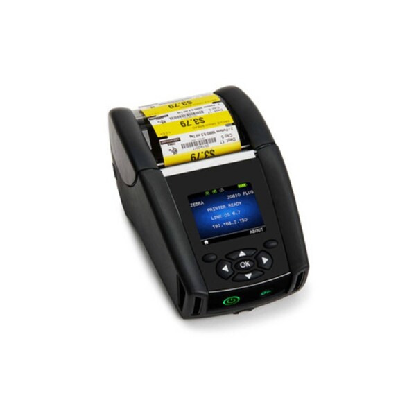 DT Printer ZQ610 Plus 2"/48mm; English/Latin, Trad Chinese, Korean fonts, Wi-Fi 6 Dual Radio 802.11AX / BT5.x, Linered platen, 0.75" core, Group A, Belt clip