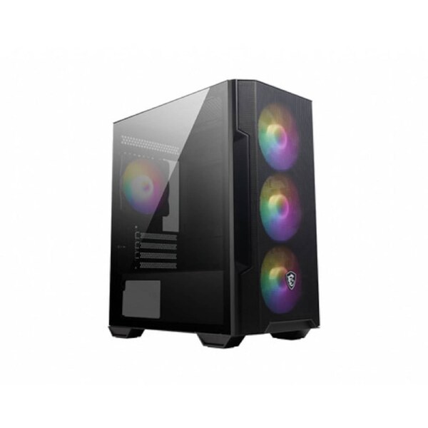 MSI MAG FORGE 100R Gaming Computer Case - Micro ATX, Mini ITX Motherboard Supported - Micro Tower - Mesh, Tempered Glass - Black - 6 x Fan(s) Supported - 1 x Internal 3.5" Bay(s)