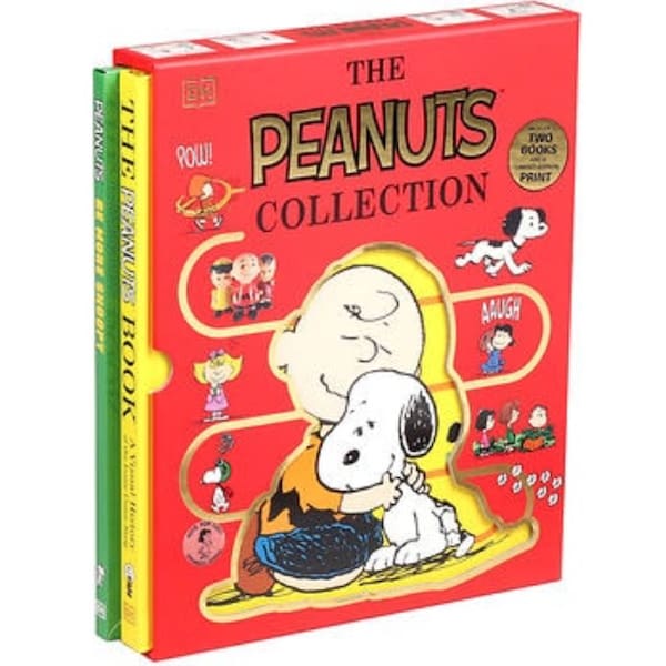Peanuts Collection Set 2 Books & Limited Edition Print Charlie Brown Snoopy