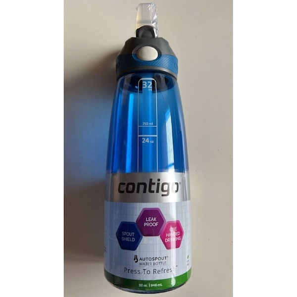 Contigo Autospout Drink Water Bottle Straw Large 946mL BPA-Free & Leakproof