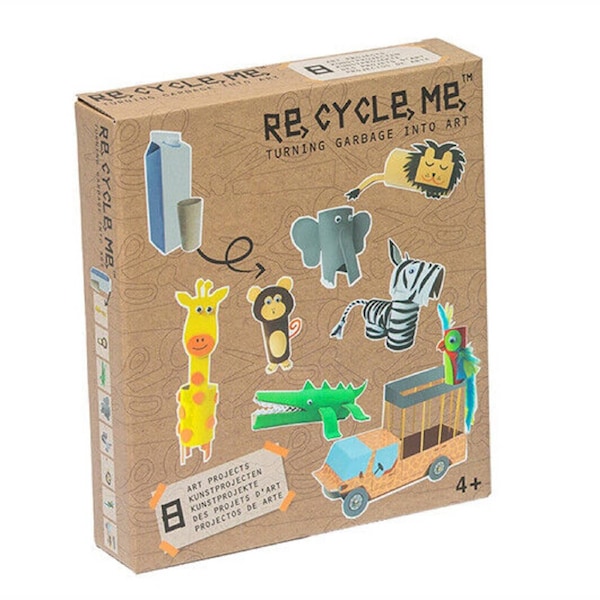 Recycle Me Environmentally Sustainable Kids Arts & Crafts Project Kit Jungle