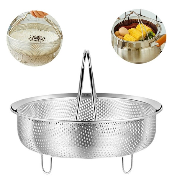 22CM Stainless Steel Vegetable Steamer Basket For Instant Pot Insert Steamer Basket