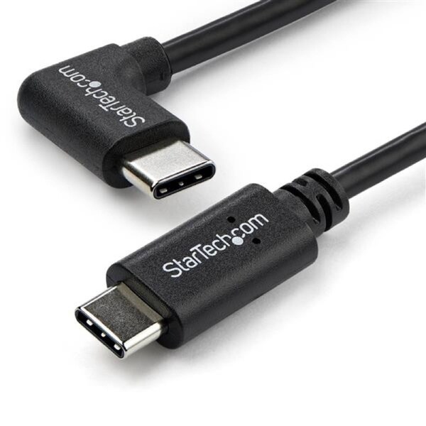 StarTech 1m 3 ft Right Angle USB-C Cable M/M - USB 2.0 - USB Type C Cable - 90 degree USB-C Cable - USB C to USB C Cable - USB-C Charge Cable