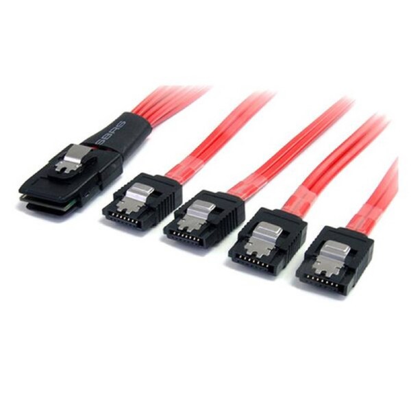StarTech 50cm Serial Attached SCSI SAS Cable - SFF-8087 to 4x Latching SATA - Cable for Hard Drive, SAS Controller, Backplane - First End: 1 x 36-pin SFF-8087 Mini-SAS - Male