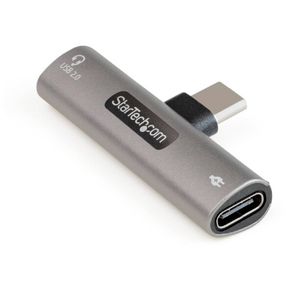 StarTech USB C Audio & Charge Adapter, USB-C Audio Adapter, USB C Audio Headset Port and USB Type-C PD Charger, For USB-C Phone/Tablet - 1 x 24-pin USB Type C USB 2.0 Powered USB Male