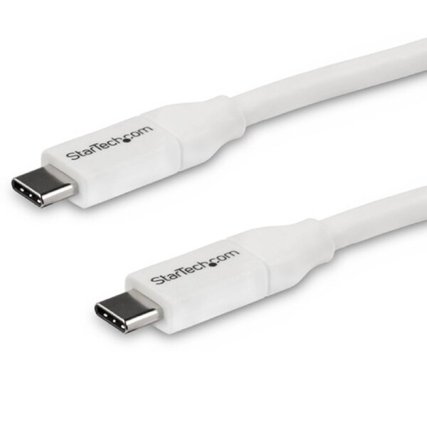 StarTech 4m 13 ft USB C to USB C Cable w/ 5A PD - M/M - White - USB 2.0 - USB-IF Certified - USB Type C Cable - USB C Charging Cable - USB C PD Cable - Power USB Type-C devices