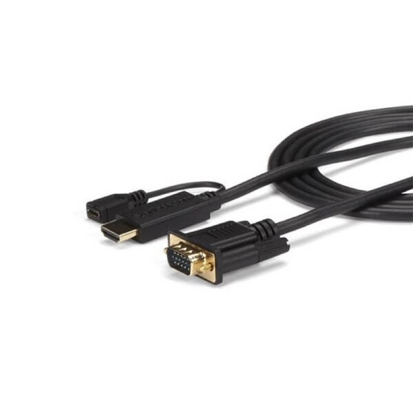 StarTech HDMI to VGA Cable - 3 ft/ 1m - 1080p - 1920 x 1200 - Active HDMI Cable - Monitor Cable - Computer Cable - Cable for Video Device, Monitor, Projector, MAC, Workstation, TV