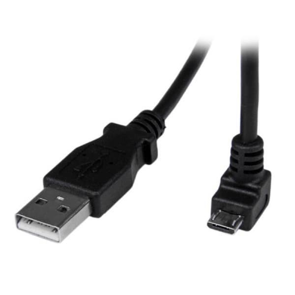 StarTech 2m Micro USB Cable - A to Down Angle Micro B - Cable for Smartphone, Digital Camera, Portable Hard Drive, Tablet PC, PC, MAC - First End: 1 x 4-pin USB 2.0 Type A - Male