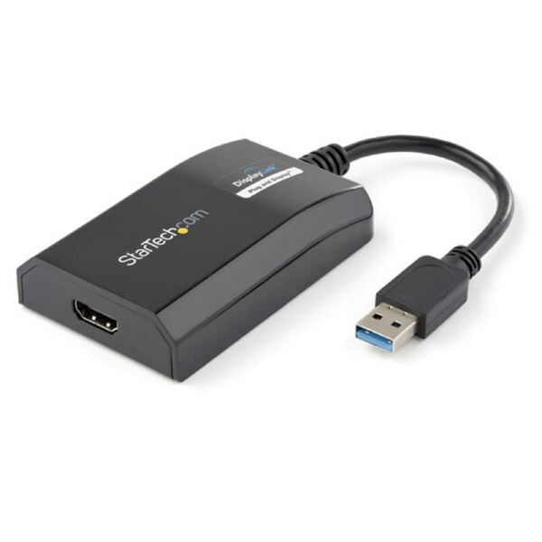 StarTech USB 3.0 to HDMI Adapter, DisplayLink Certified, 1920x1200, USB-A to HDMI Display Adapter, External Graphics Card for Mac/PC - USB 3.0 - 1 x HDMI, HDMI - Black
