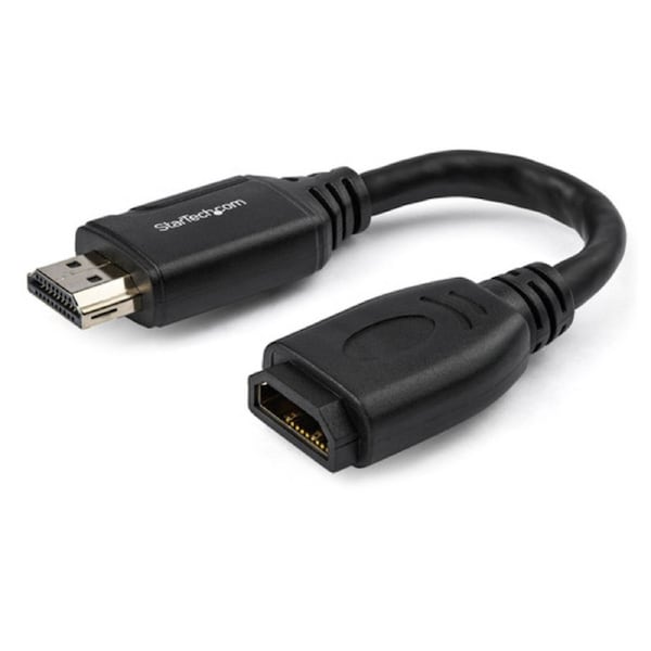 StarTech 6"/15cm HDMI Port Saver Cable, 4K 60Hz High Speed HDMI 2.0 Extension Cable with Ethernet, HDMI Male to Female Extension Cord