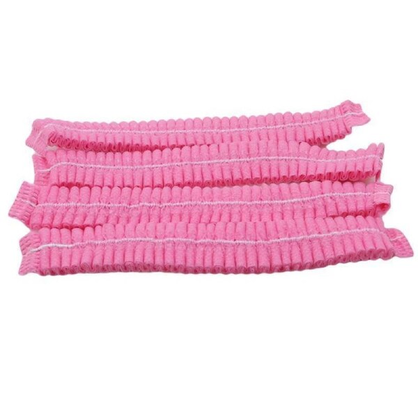 OzOffer Anti Water Non-woven Bath Cap Pink Elastic 100PCS Hair Salon Hair Shower Cap