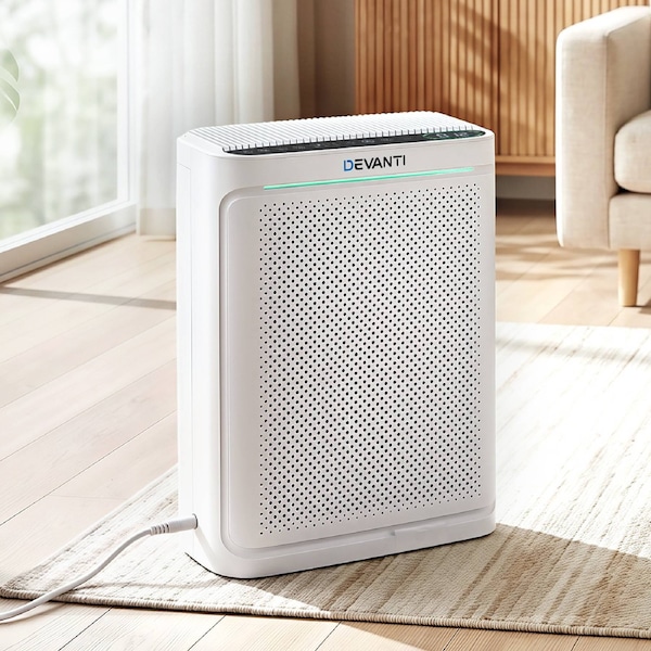 Devanti Air Purifier HEPA Filter Display White