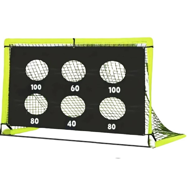 Portable Football Soccer Net with 420D Oxford Cloth Large 2-in-1 Goal, Detachable and Easy Setup, Fluorescent Green