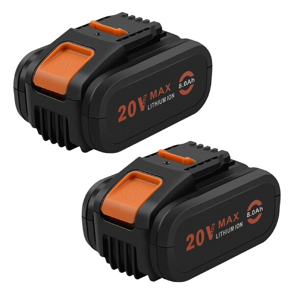2Pack Worx Premium 20V 8.0Ah Replacement Li-ion Battery for WA3551 WA3551.1 WA3553 WA3641 WA3572 WG894E