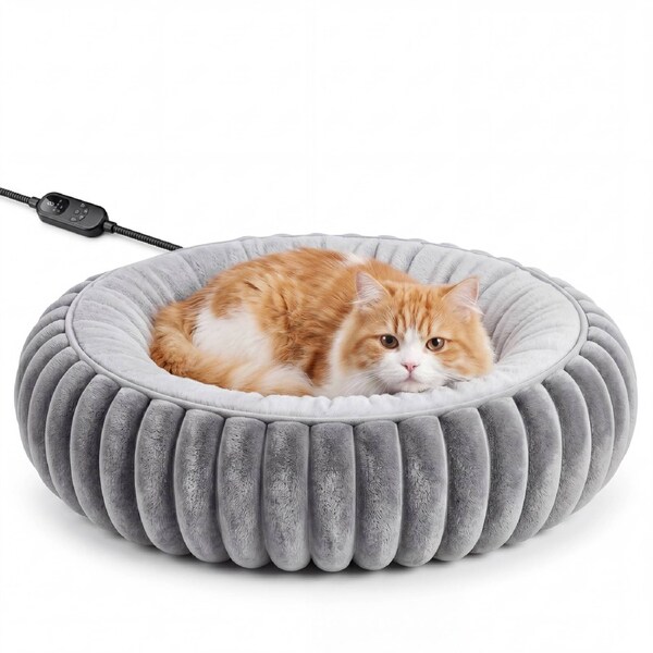 Advwin Pet Heating Pad with 9 Temperature 4 Timer 50cm Heated Bed for Small Cats Dogs