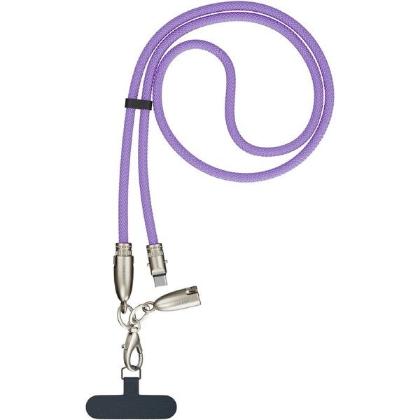 Tether USB-C to C Lanyard Data and Charge Cable 60W 480Mbps - 1.2M Lavender