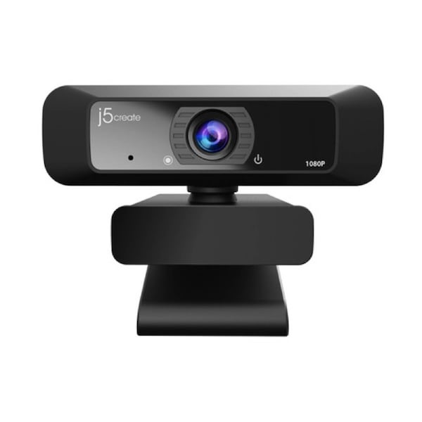 j5create JVCU100 Webcam - 2 Megapixel - 30 fps - Black - USB 2.0 Type A - Full HD - 1920 x 1080 Video - 82 Angle - Tripod Mount - Microphone - For Monitor - 360 Rota