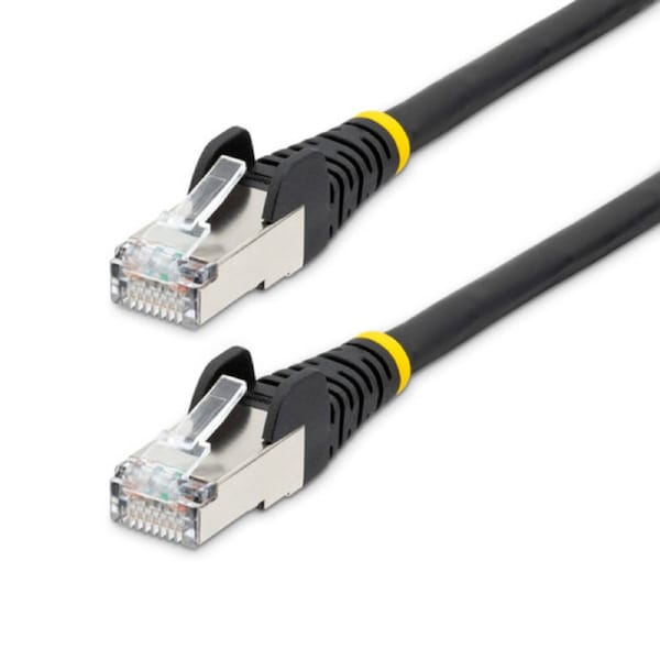Startech 1m CAT6a Ethernet Cable, Black Low Smoke Zero Halogen (LSZH) 10 GbE 100W PoE S/FTP Snagless RJ-45 Network Patch Cord - Cable for Network Device - First End: 1 x RJ-45 Network - Male