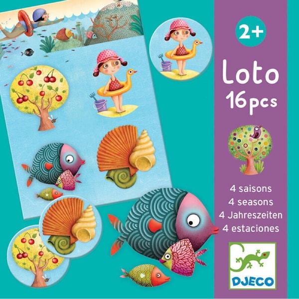 30pc Djeco Lotto 4 Seasons Game Educational Board Play 2+ Years