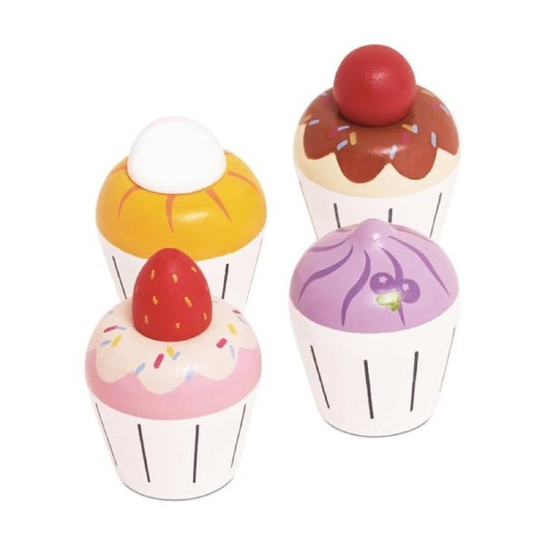 4pc Le Toy Van Wooden Cupcake Play Food Colourful Kids 3y+